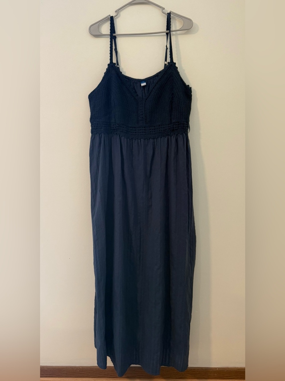 Old Navy Maxi Dress Crochet Bodice Dark Teal Sz 2X - Picture 2 of 9